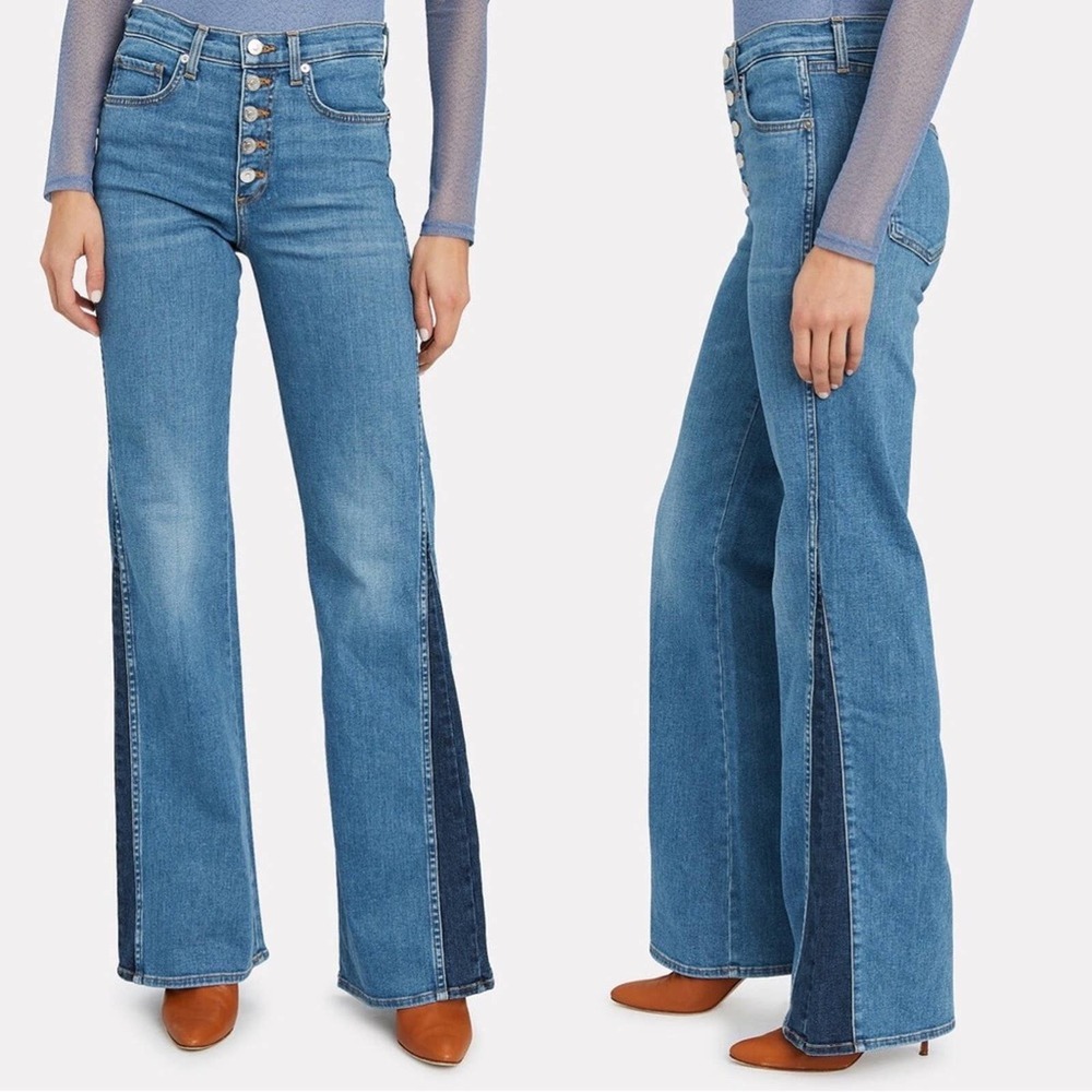 Veronica Beard High Rise Kiley Wide Leg Flare Jeans NEW Size 26 - Picture 1 of 9